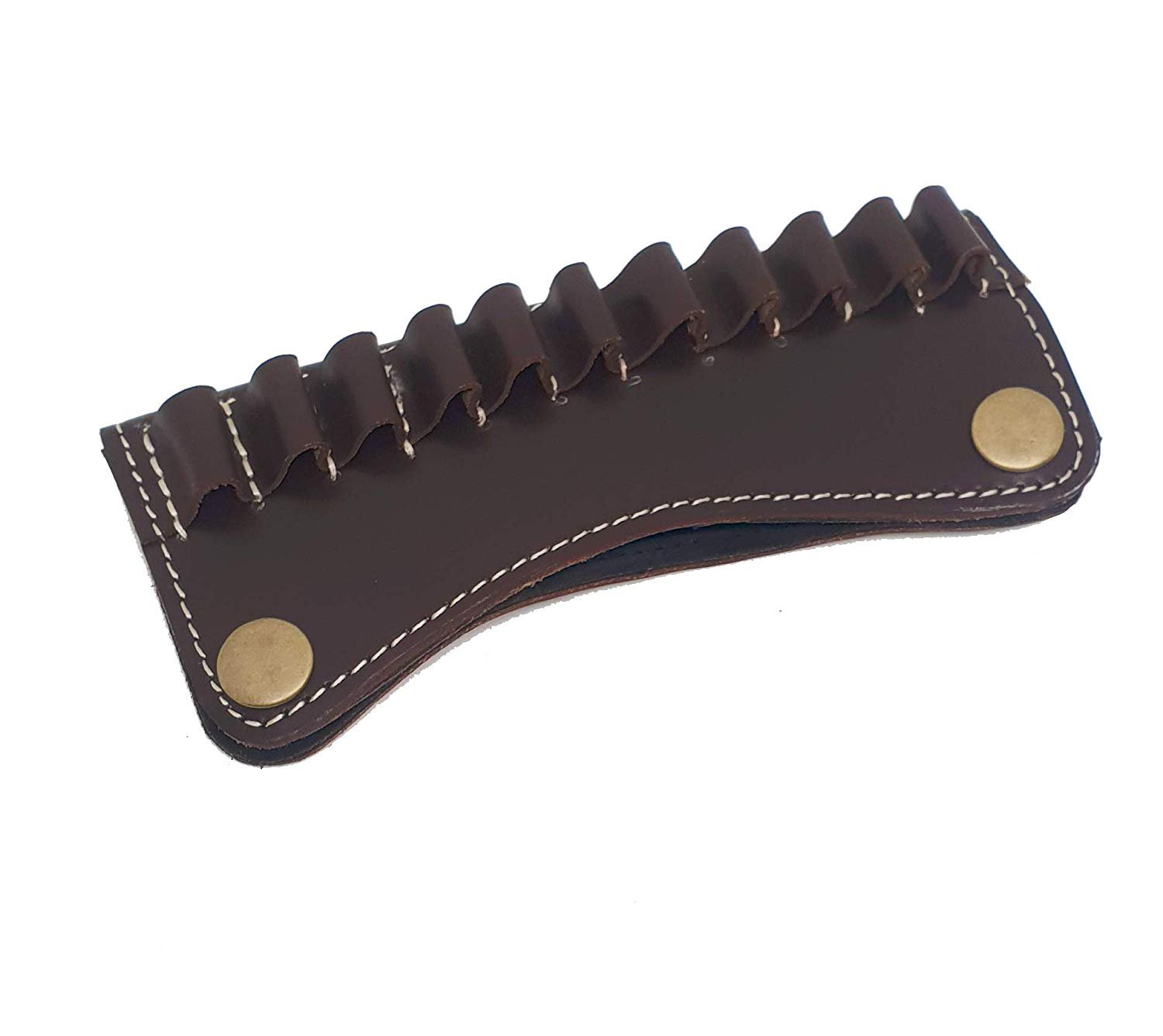 Leather Ammo Slide Pouch Press Studs Holds 11 Rounds .32 Gunholster