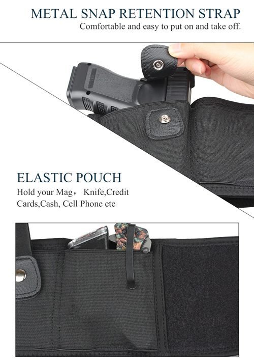 GunAlly Belly Band Holster for Concealed Carry,Hidden Carry IWB Gun