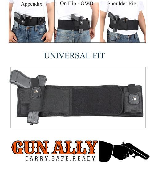 GunAlly Belly Band Holster for Concealed Carry,Hidden Carry IWB Gun