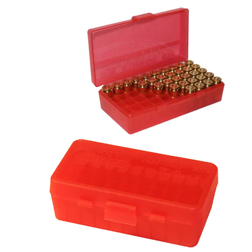 Ammo Box MTM 50 Round Ammo Bullet Box for 9mm,30 Luger, 32 S&W, 380 ACP ...
