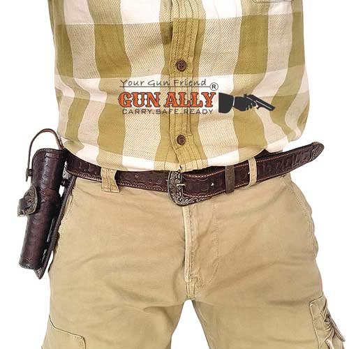 GunAlly Western Gun Belt with Holster for 1911 Colt Similar Size Pistol Cover Gunholster