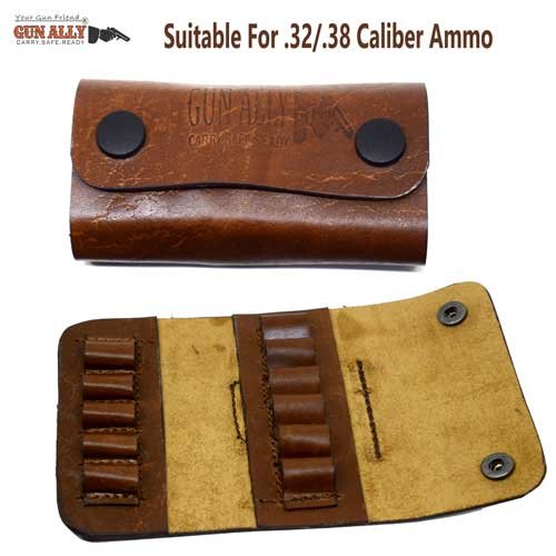 GunAlly Leather Ammo Pouch .32/.38 Caliber Gunholster