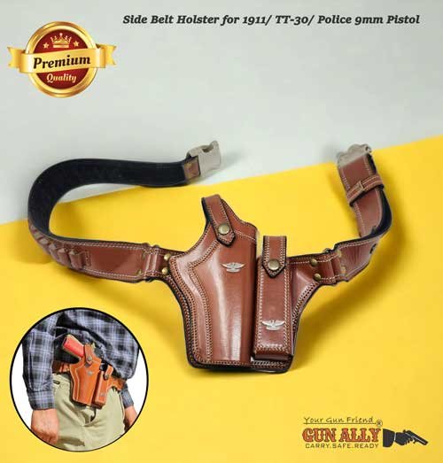 GunAlly Stylish and Quality leather Belt Holster for Colt 1911.45