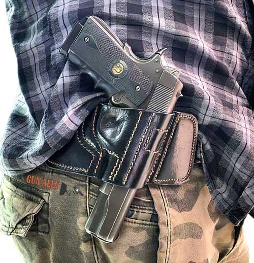 GunAlly Premium Leather Clip On OWB Holster Small Or Big Size Pistol